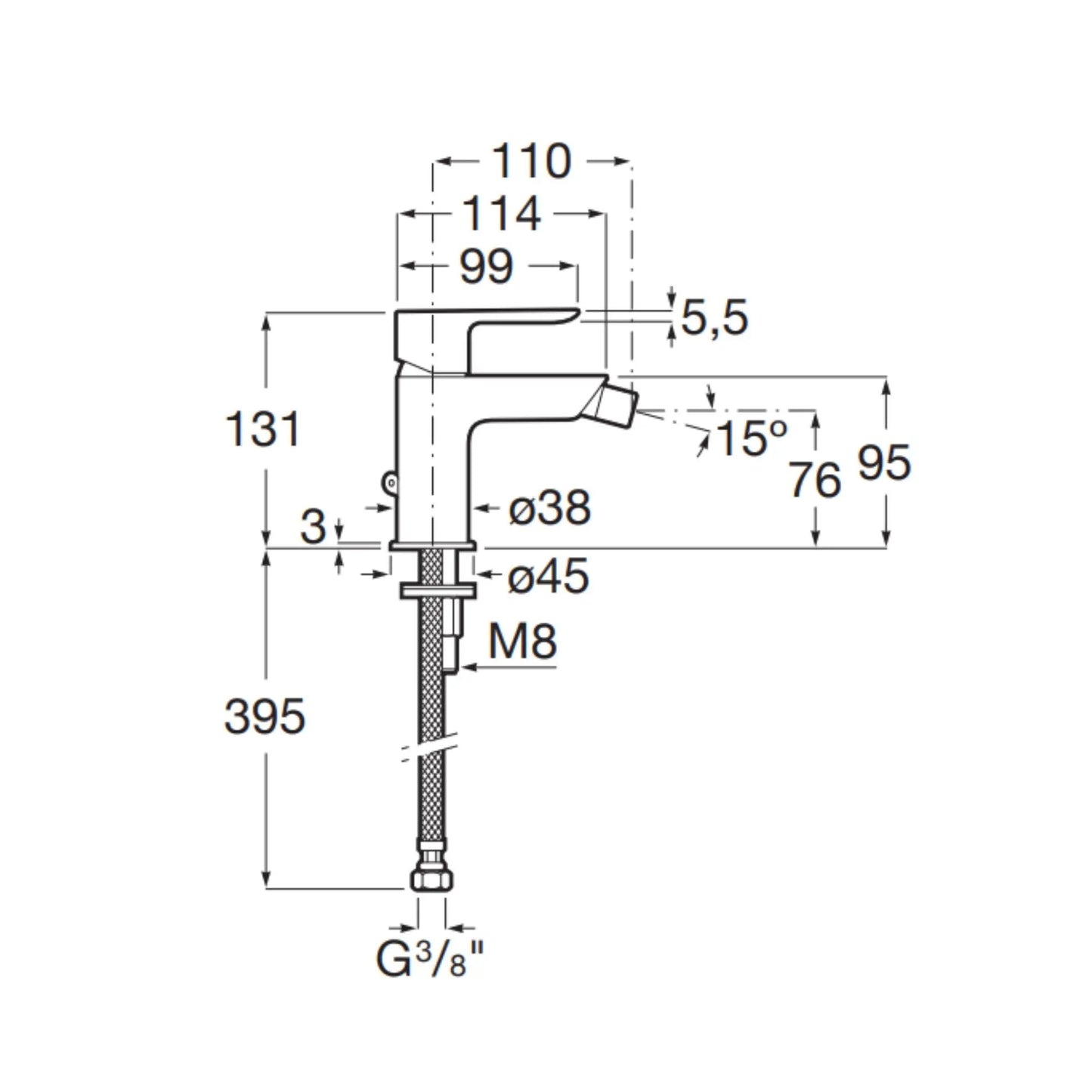 Torneira de Bidé Roca Cala Cromado ROCA