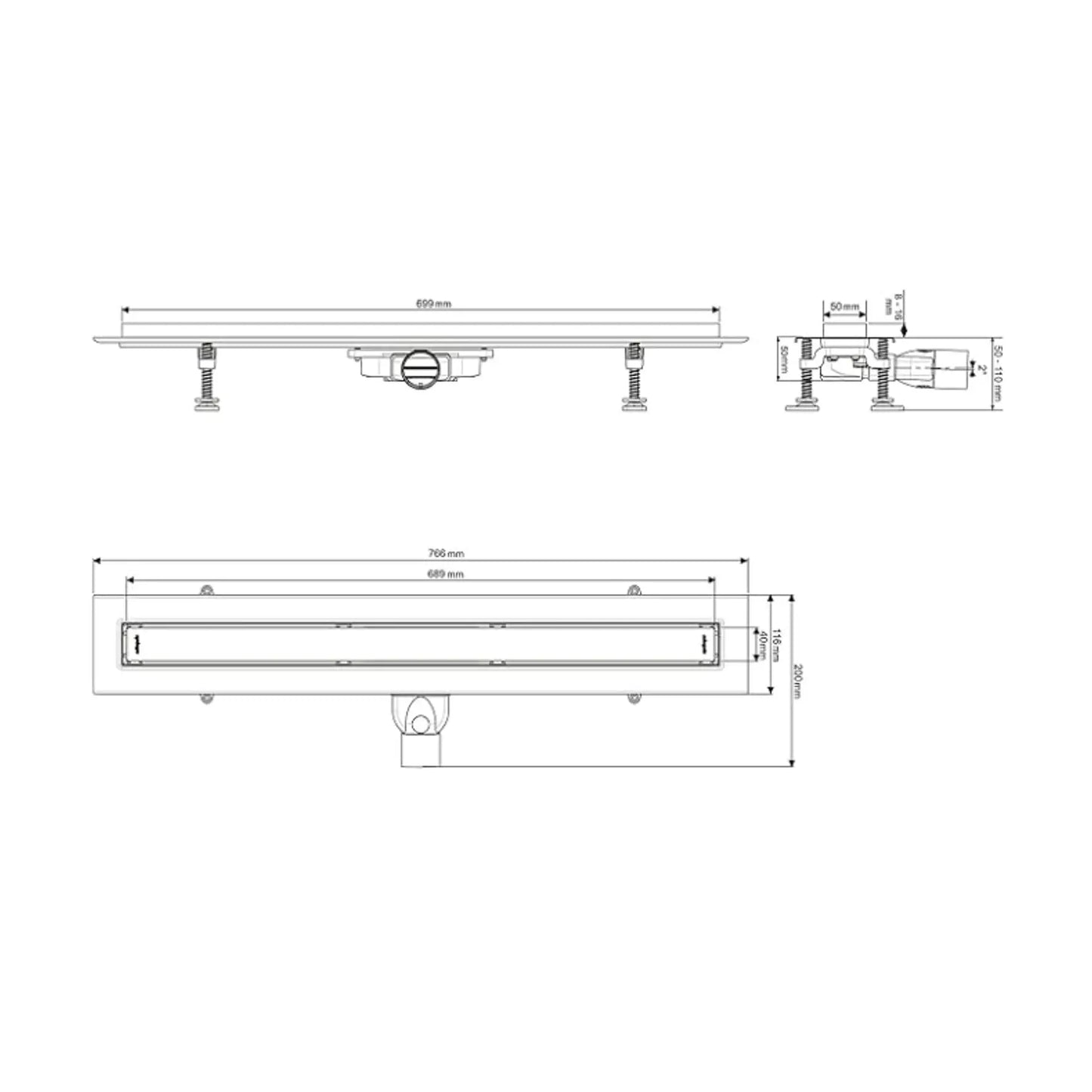 Calha de duche VENISIO SLIM 700 S40 | 30721031 | Wirquin WIRQUIN