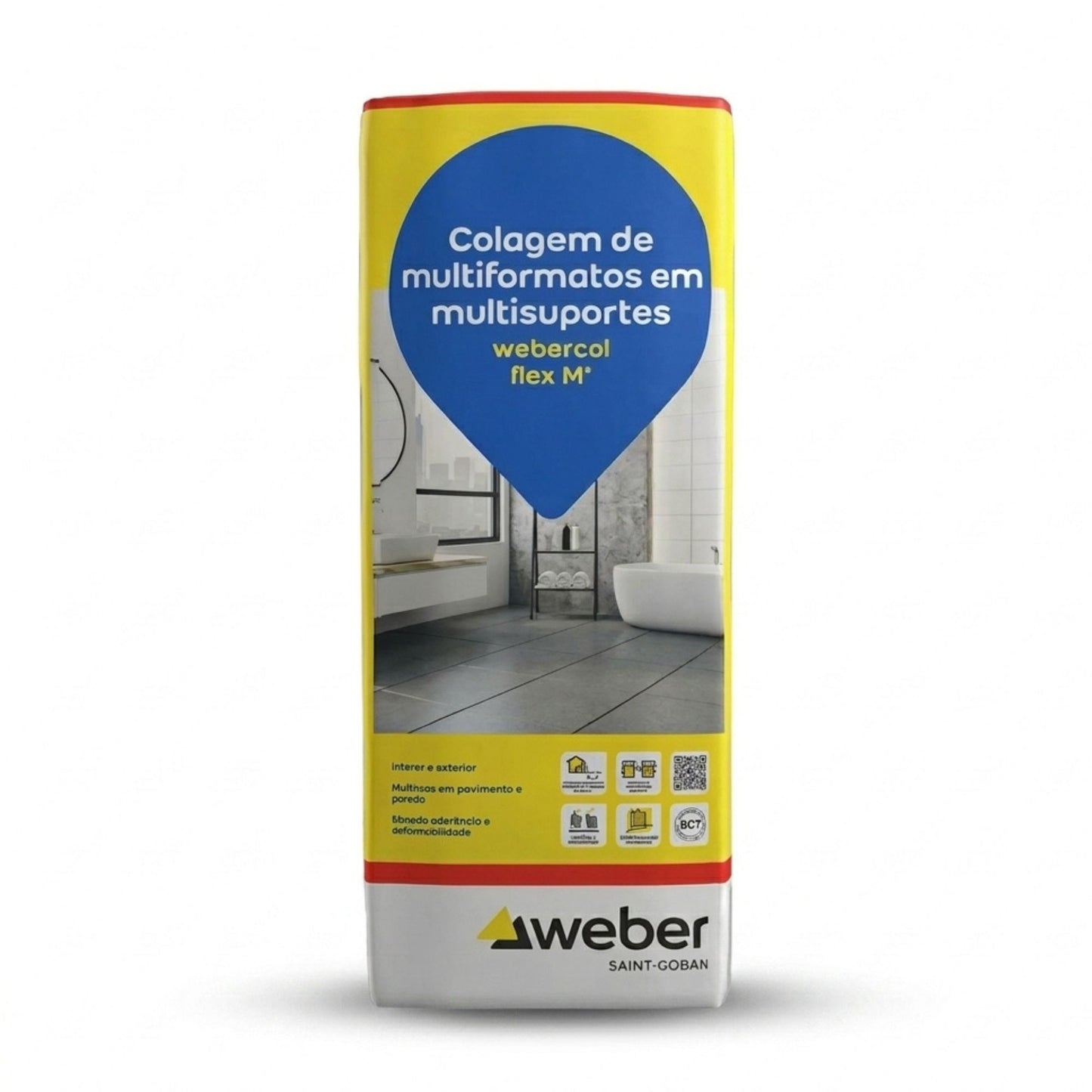 Cimento Cola Weber Flex M+ Cinza 25kg
