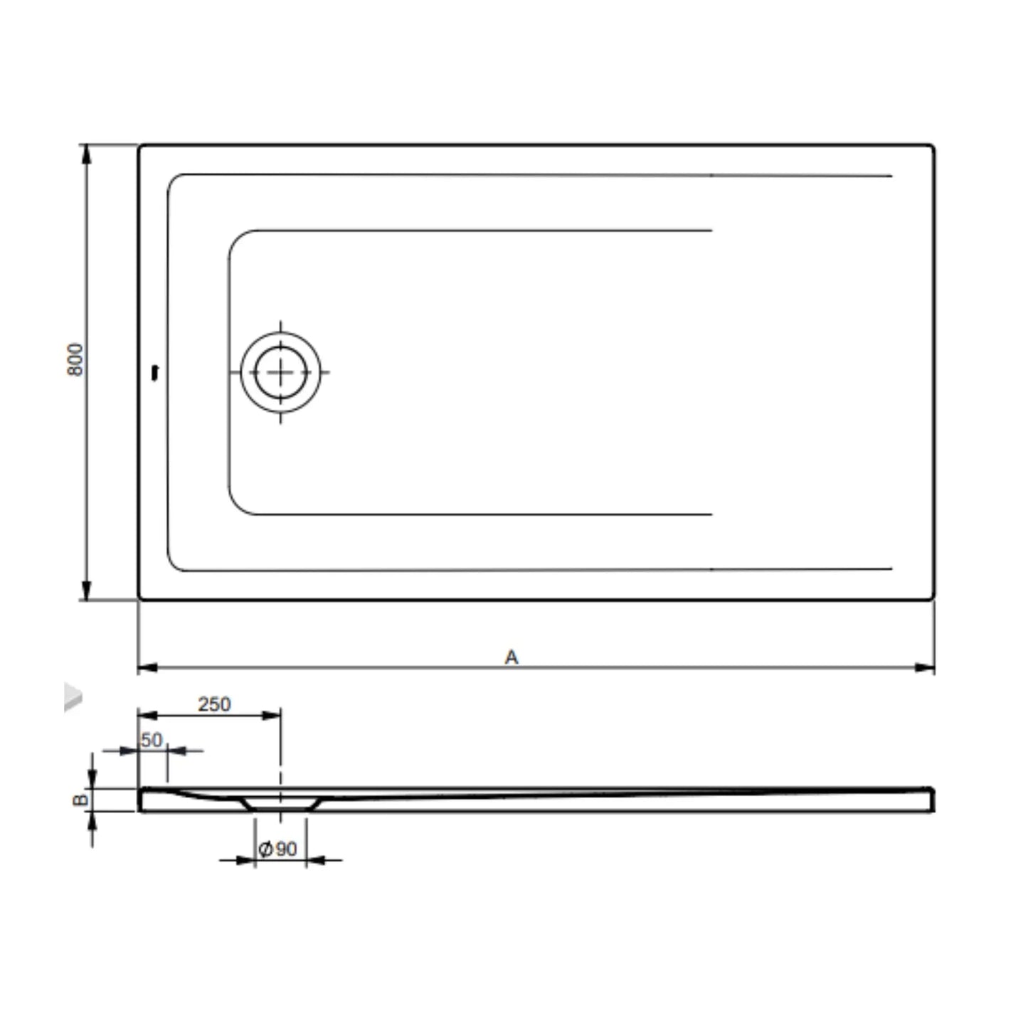 alt='Desenho técnico com as medidas da base de chuveiro Sanitana Vita de 120x80 cm.'