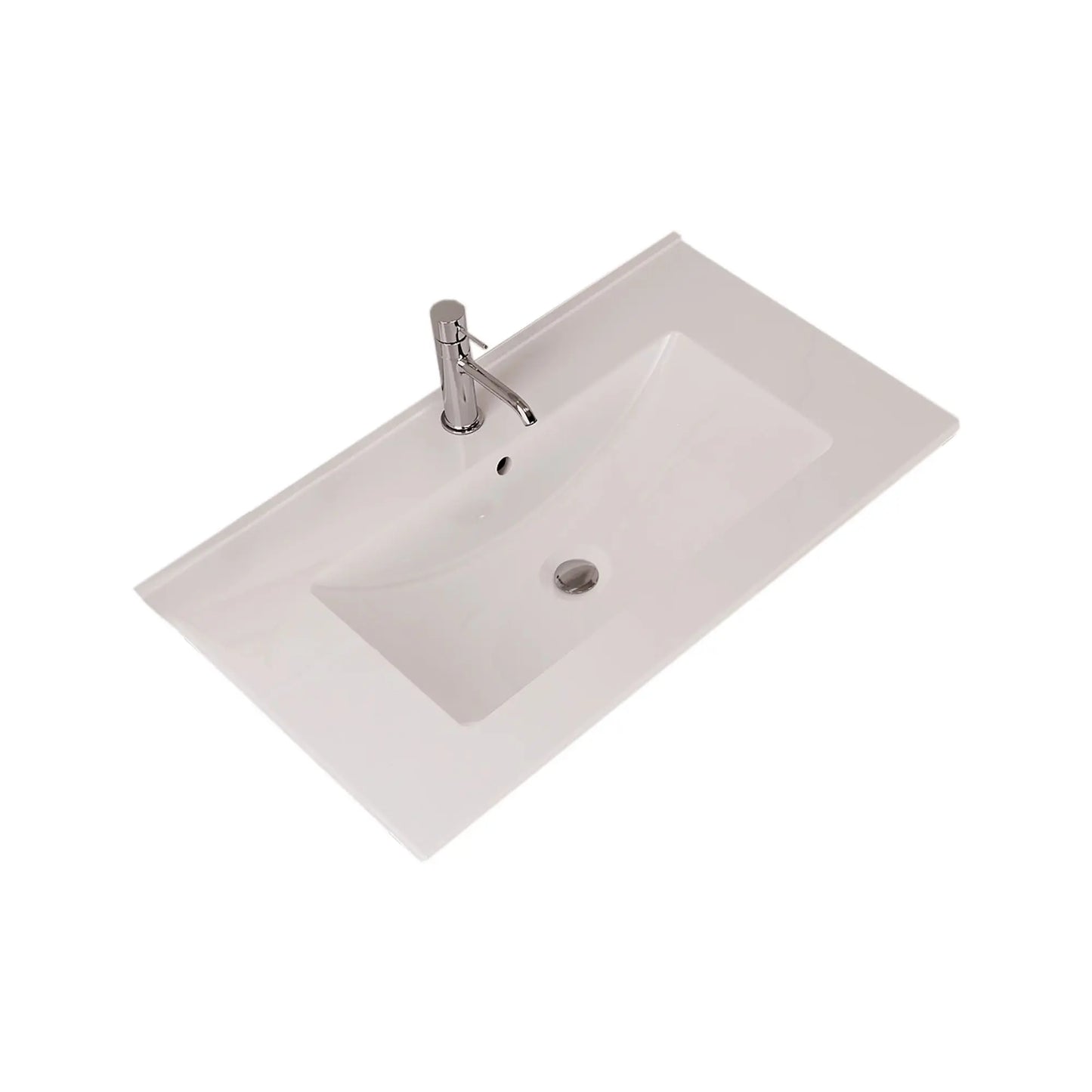 Móvel 80cm e Lavatório Banhoazis Euro 1 Branco BANHOAZIS