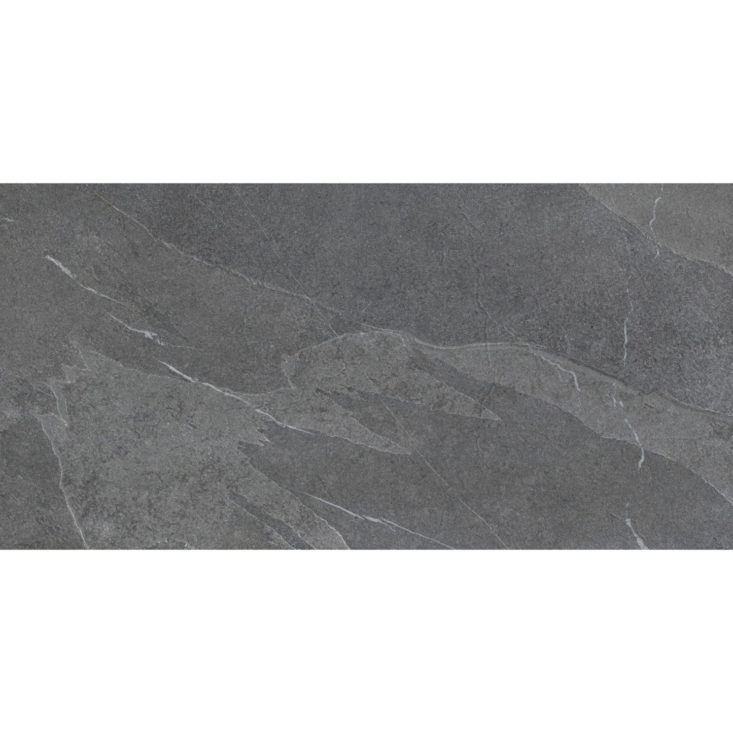 Pavimento e revestimento cerâmico Lavagna Pietra Di Grigio 60x120cm aplicado em zona de sala e alpendre moderno
