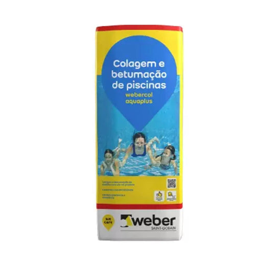 Saco de cimento cola aquaplus branco de 25kg da webercol