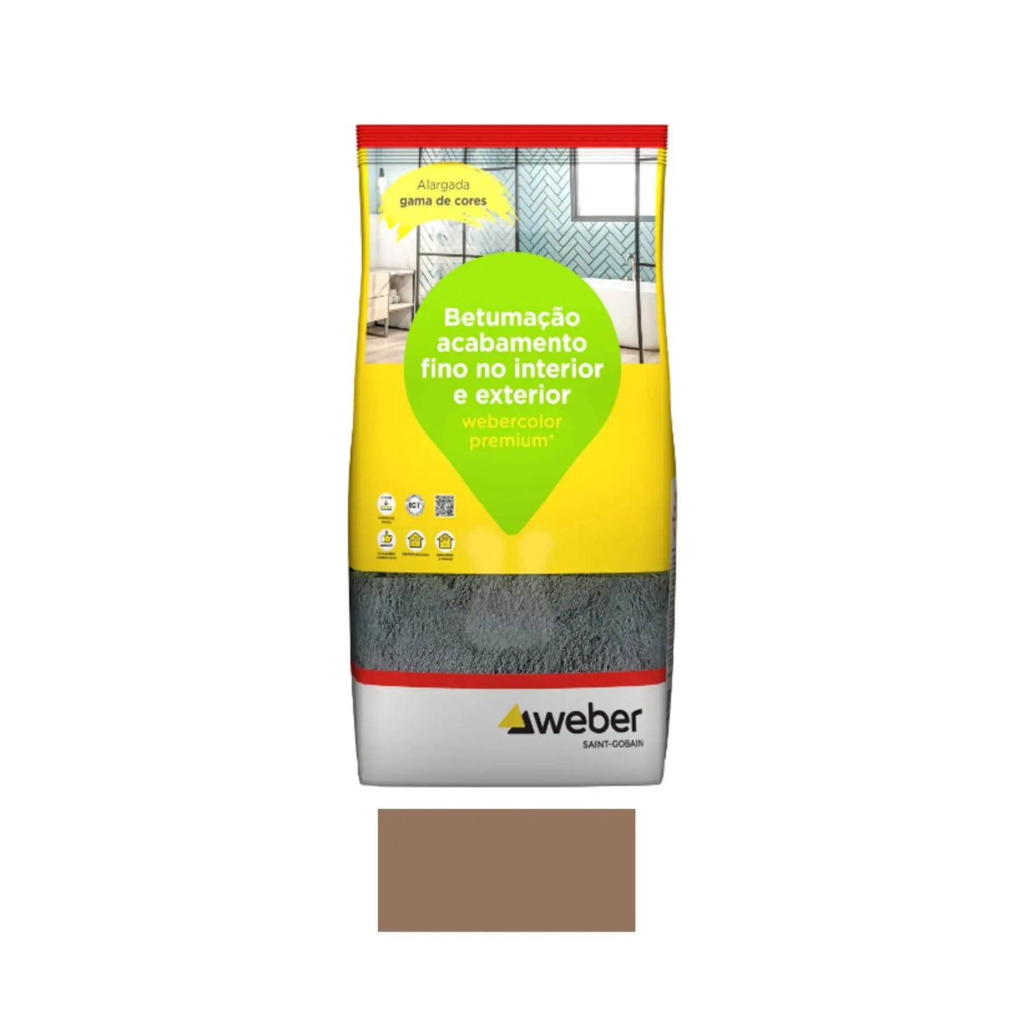 Betume para juntas WEBERCOLOR PREMIUM + urban castanho 5Kg da Weber