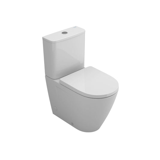 Sanita compacta completa Sanitana Ruby Vortex branca, com tanque e descarga vortex, vista em perspetiva de três quartos.