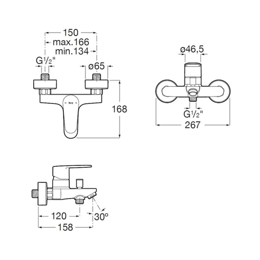 Torneira de banheira VICTORIA PLUS cromado da Roca