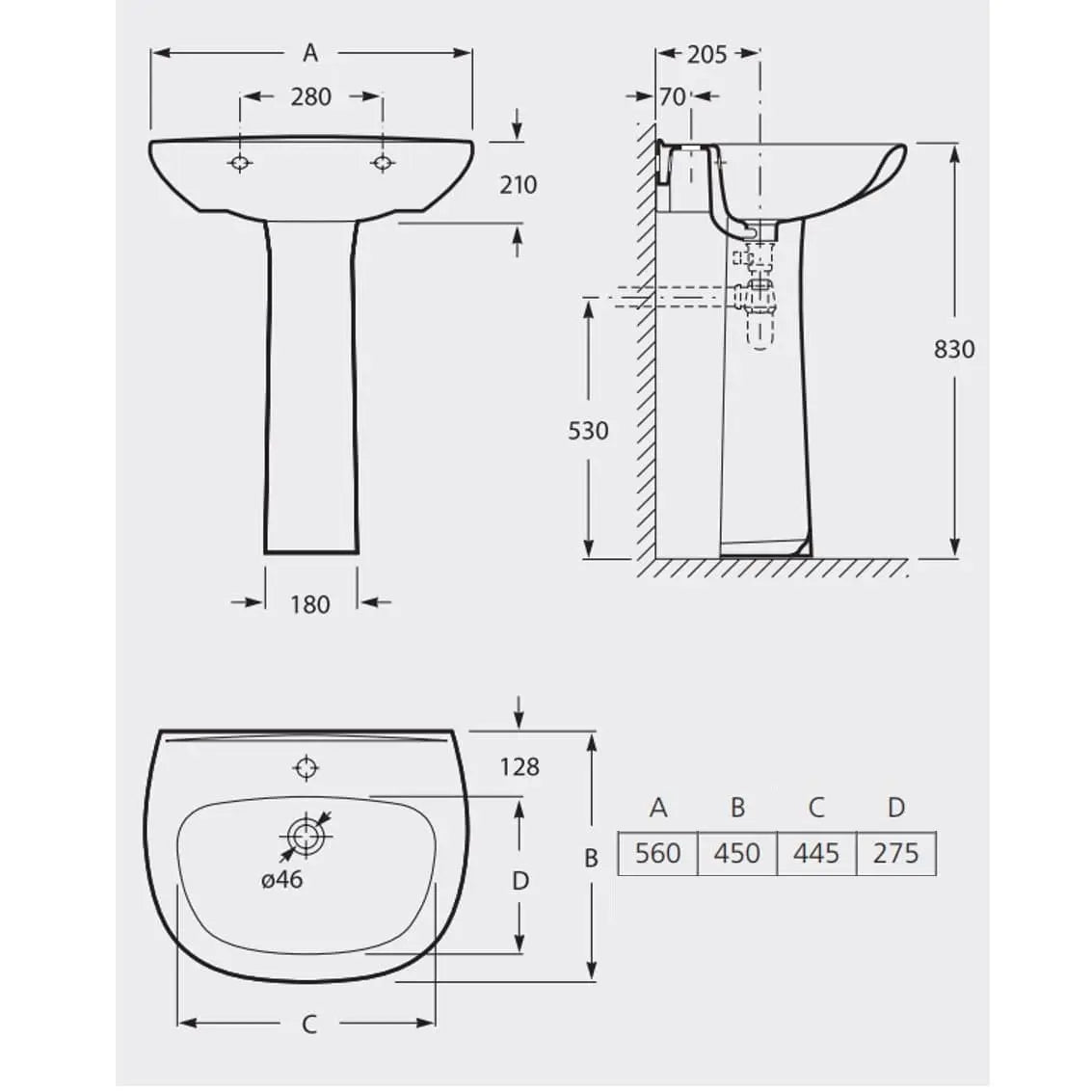 Lavatório POLO 56 ZOOM - WM810013Z0010F1