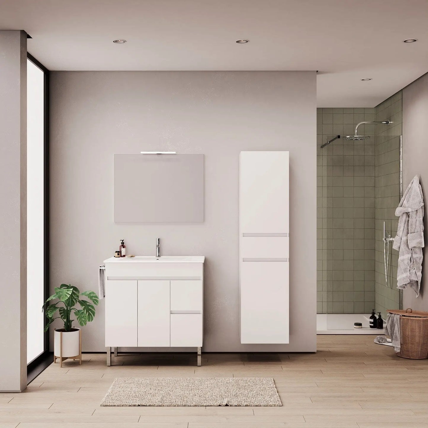 Móvel Iris Promo de 80 cm Branco aplicado num ambiente