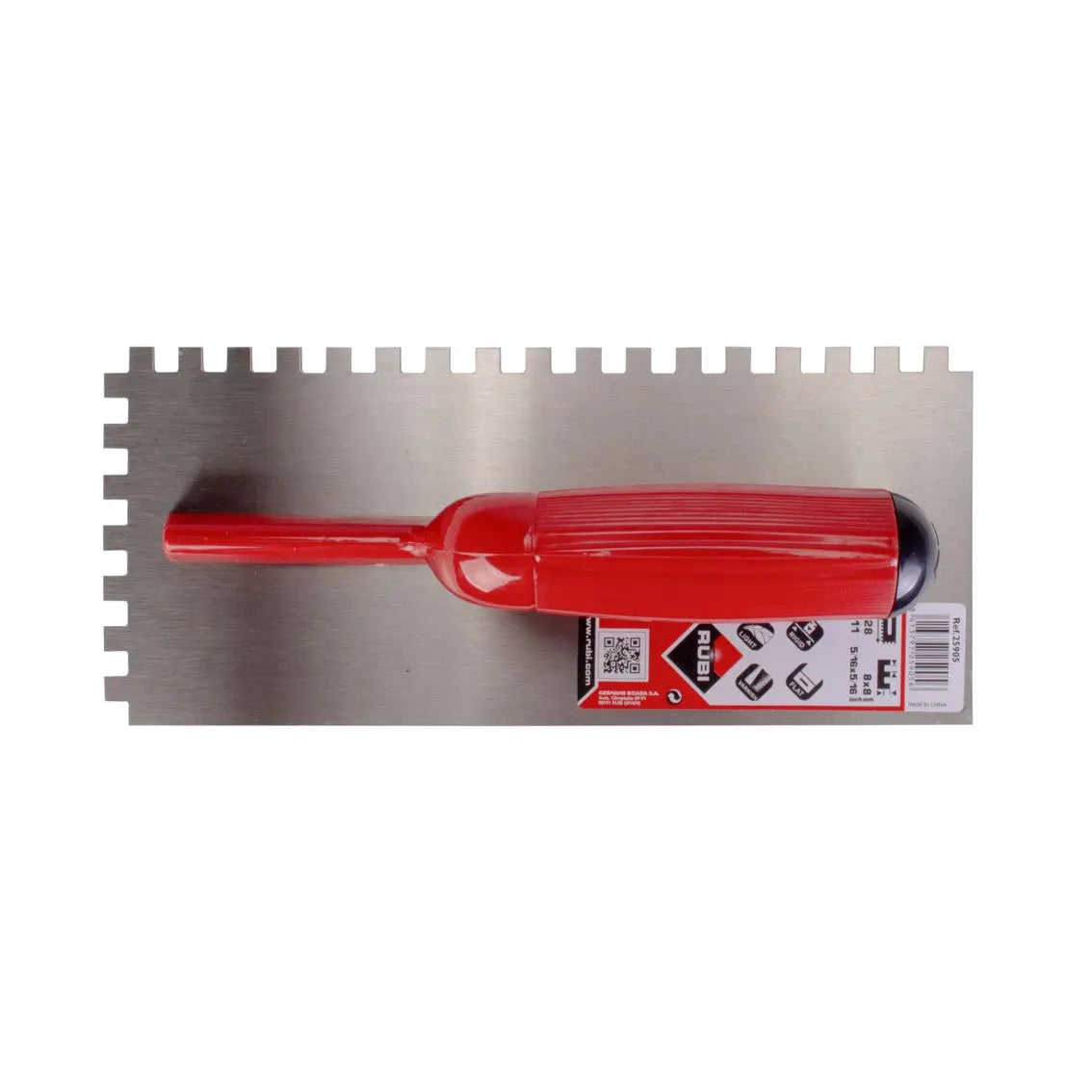 Pente de Aço de 28 cm para barrar massa para cerâmica com dente de 8x8 mm da Rubi