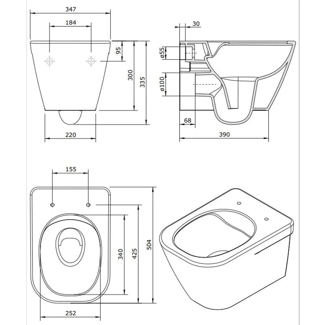 Sanita LOOK Suspensa Rimflush com Fixação Oculta SANINDUSA - 134034