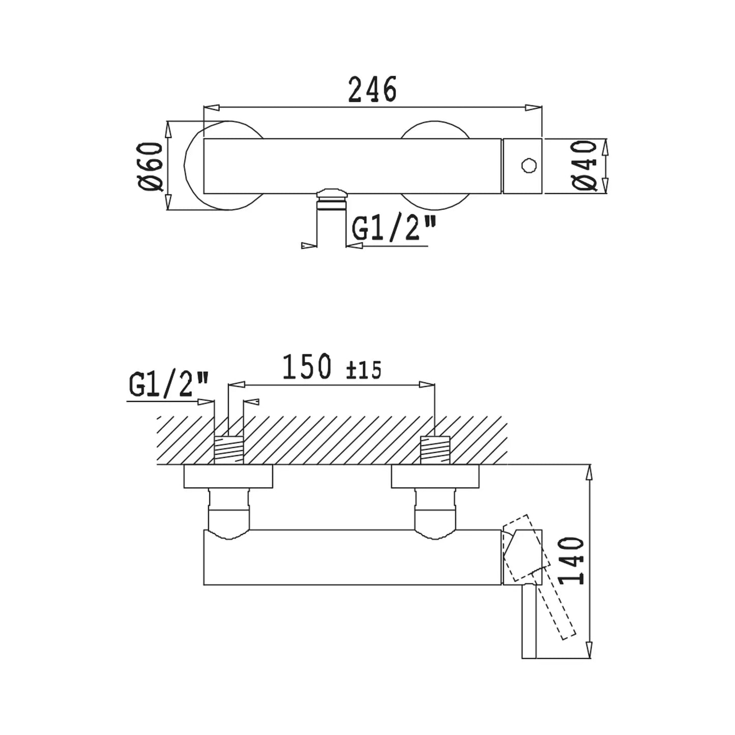 Torneira de duche LUSITANO cromado da Bruma