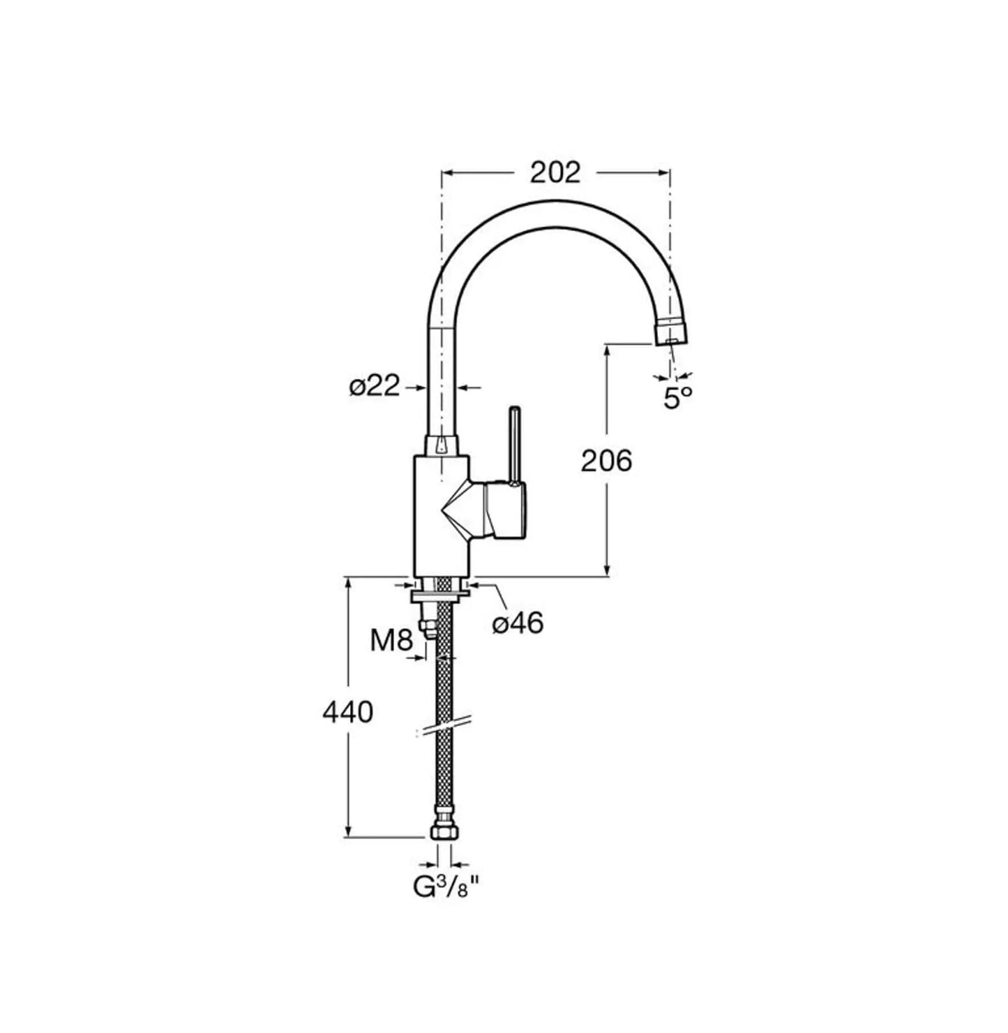 Torneira de cozinha targa a5a8460c00 roca ROCA
