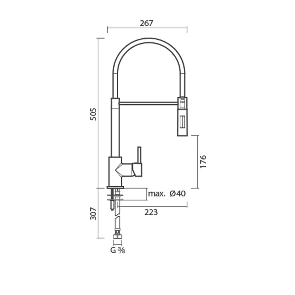 Torneira de cozinha tube tech s50005878350704 SANITANA