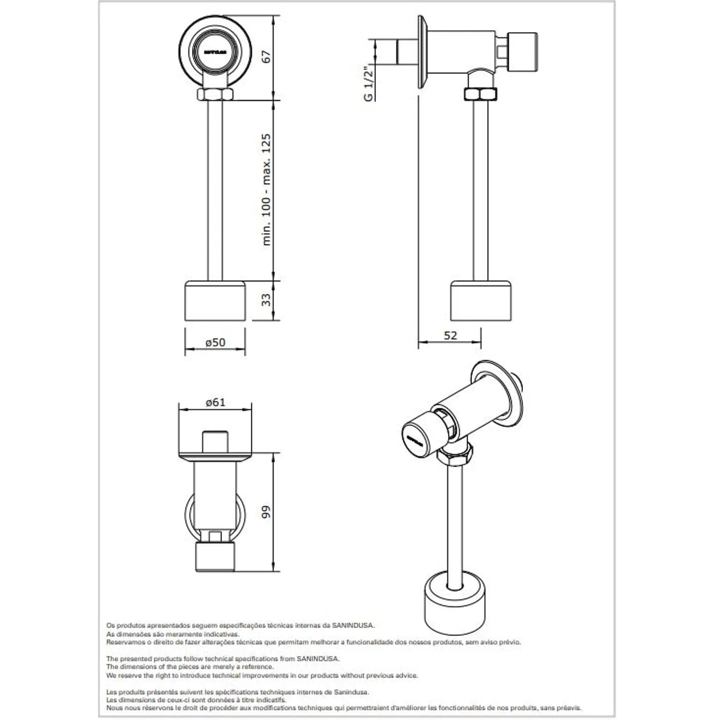 Torneira de Urinol ECO SANINDUSA - 5190641