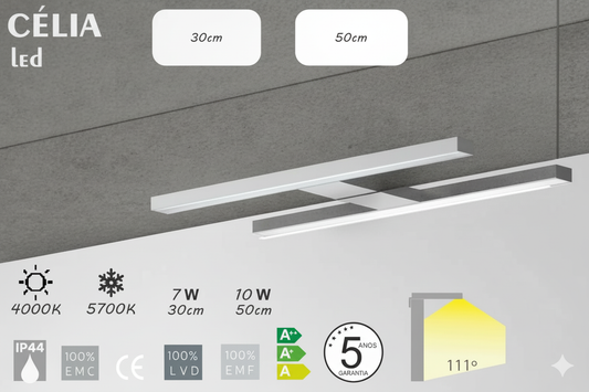 Aplique led CELIA cromado-Banhoazis