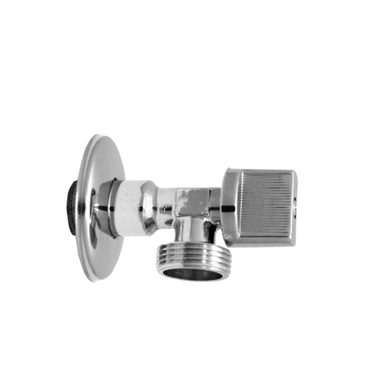 Torneira de corte Mebra em latão cromado, indicada para ligação de água em casas de banho e cozinhas.