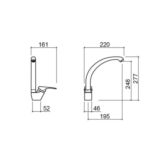 Torneira de Cozinha Sanindusa Cetus Basic Cromada SANINDUSA
