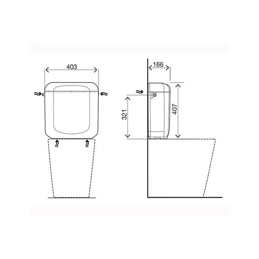 Autoclismo ZAFFIRO de entrada inferior branco | 002426 | Oli OLI