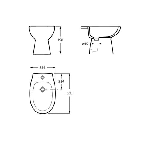 Bidé POLO branco | WM832011Z0010F1 | Roca ROCA