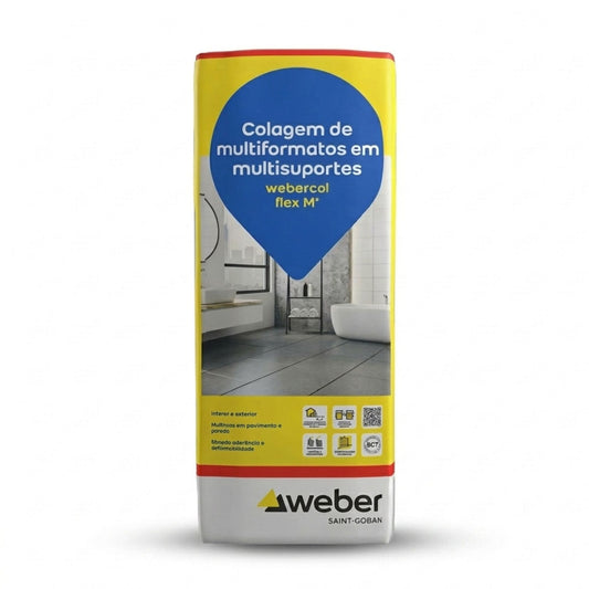 Cimento Cola Weber Flex M+ Cinza 25kg