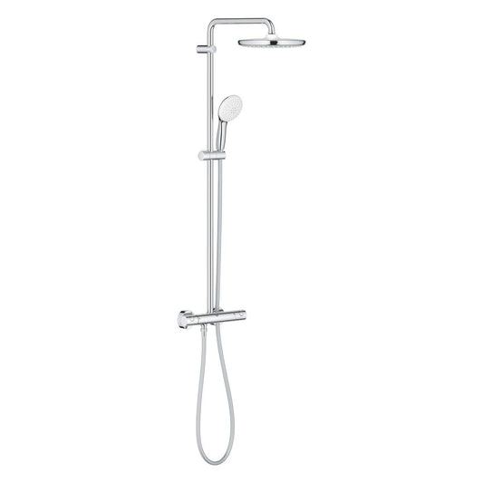 Conjunto de duche Grohe Tempesta 250 em acabamento cromado vista angular direita.