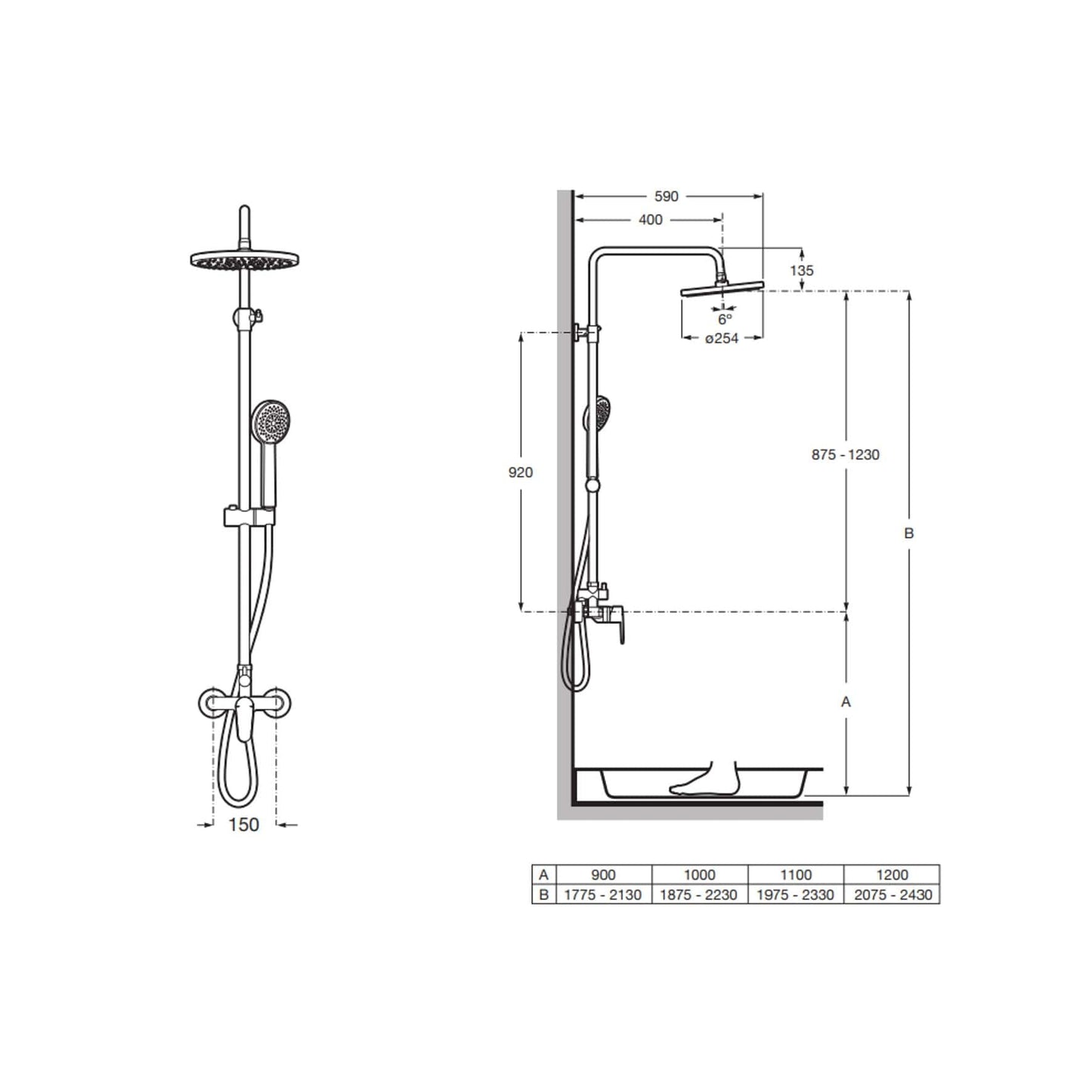 Coluna de duche VICTORIA PLUS cromada | A5A9A4FC00 | Roca