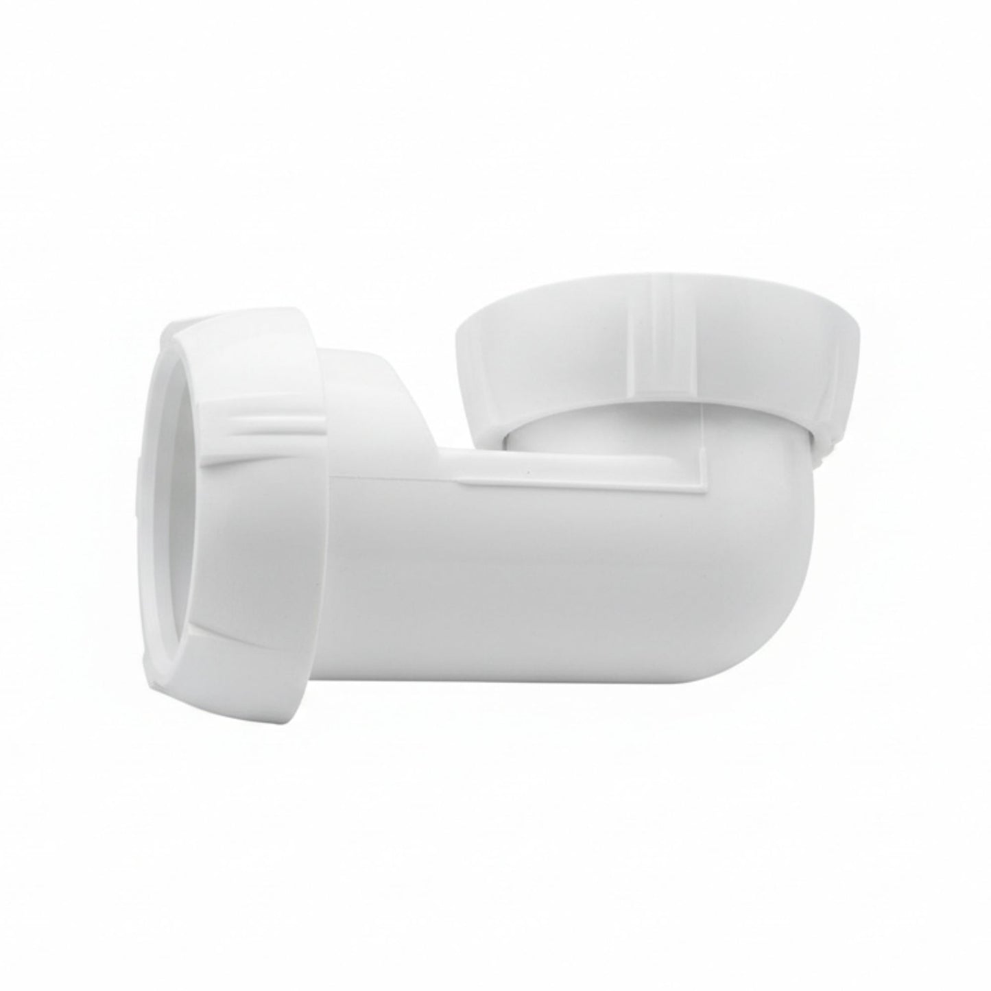 Curva de plástico branca para ligação de válvula automática de lavatório Wirquin.