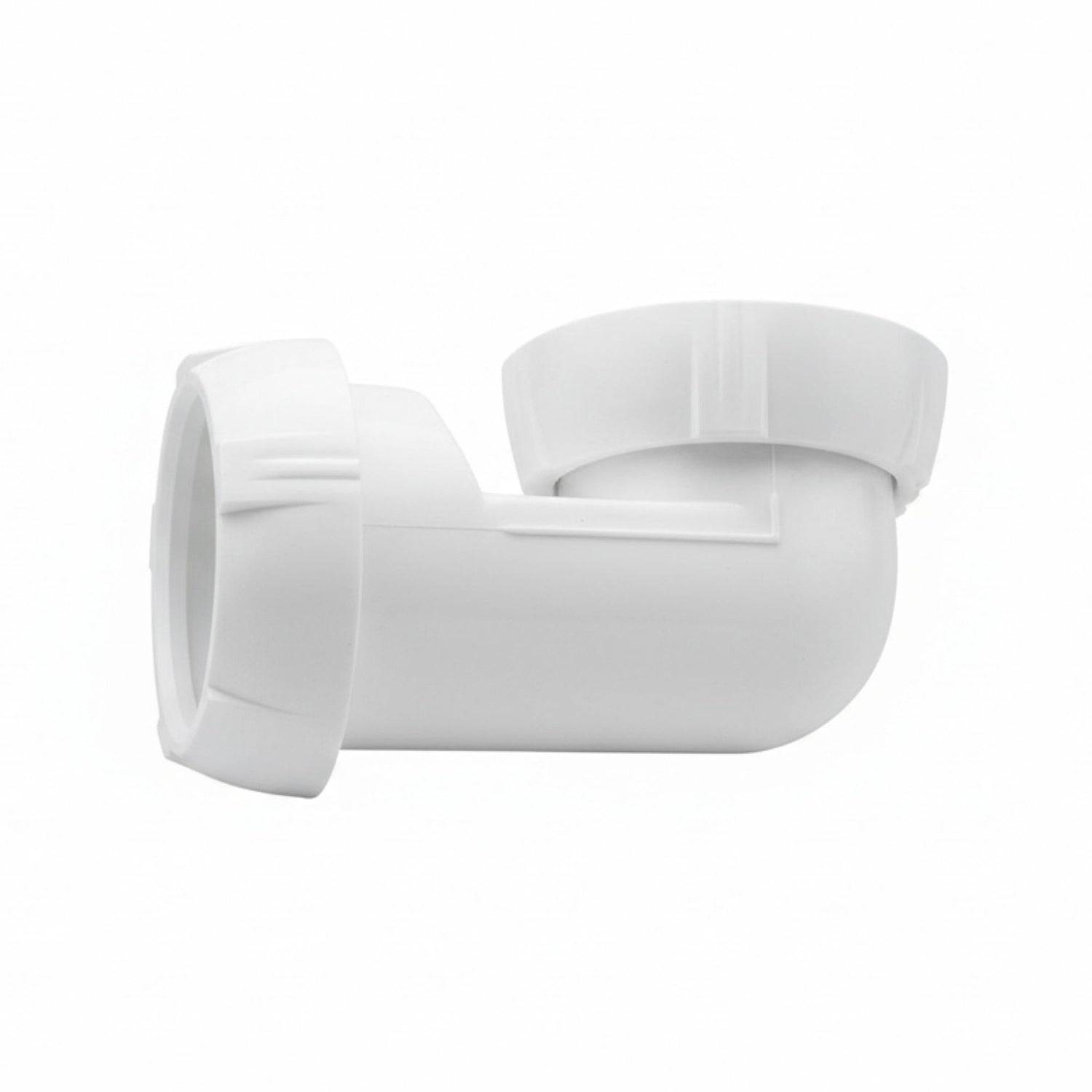 Curva de plástico branca para ligação de válvula automática de lavatório Wirquin.