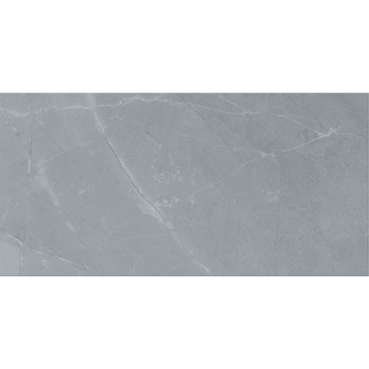 Detalhe da textura e veios do pavimento cerâmico Porto Cinza Aço 30x60 da Cinca.