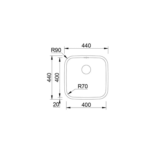 Lava louça BAHIA encastrar por baixo polido | 17G8AC10021A0 | Rodi RODI