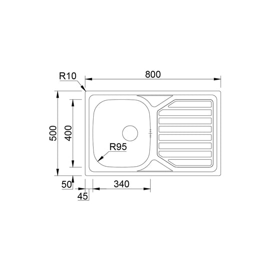 Lava Louça OKIO Line Flat 80 polido - Rodi