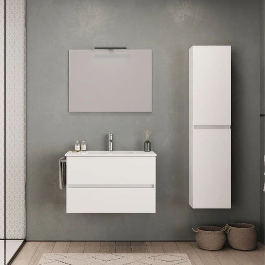 Móvel 80cm e Lavatório Banhoazis Euro 1 Branco