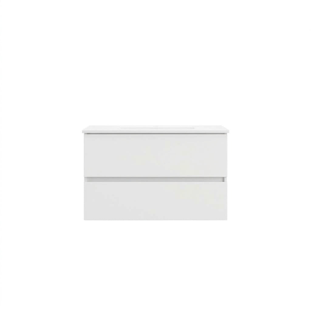 Móvel Suspenso e Lavatório Banhoazis 100cm Euro 1 Branco