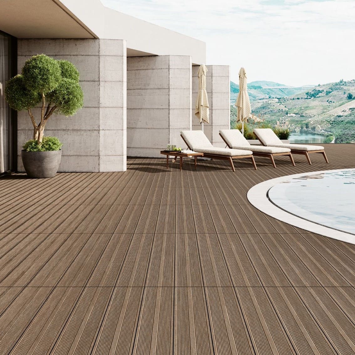 Pavimento cerâmico 20x120 cm DECK PLUS light brown 1ª | 212DP2 | Margres