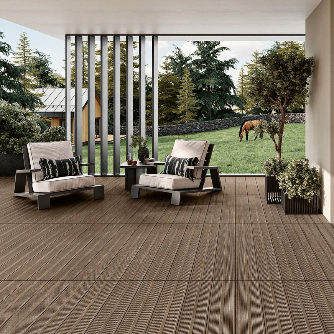 Pavimento cerâmico 20x120 cm DECK PLUS light brown 1ª | 212DP2 | Margres