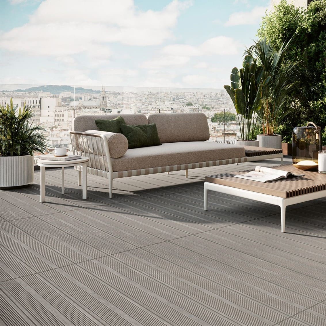 Pavimento cerâmico 20x120 cm DECK PLUS light grey 1ª | 212DP1 | Margres