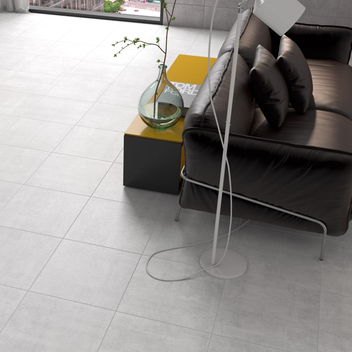 Pavimento cerâmico 45x45cm rf. 8685 COFFRAGE branco 2ª | Cinca