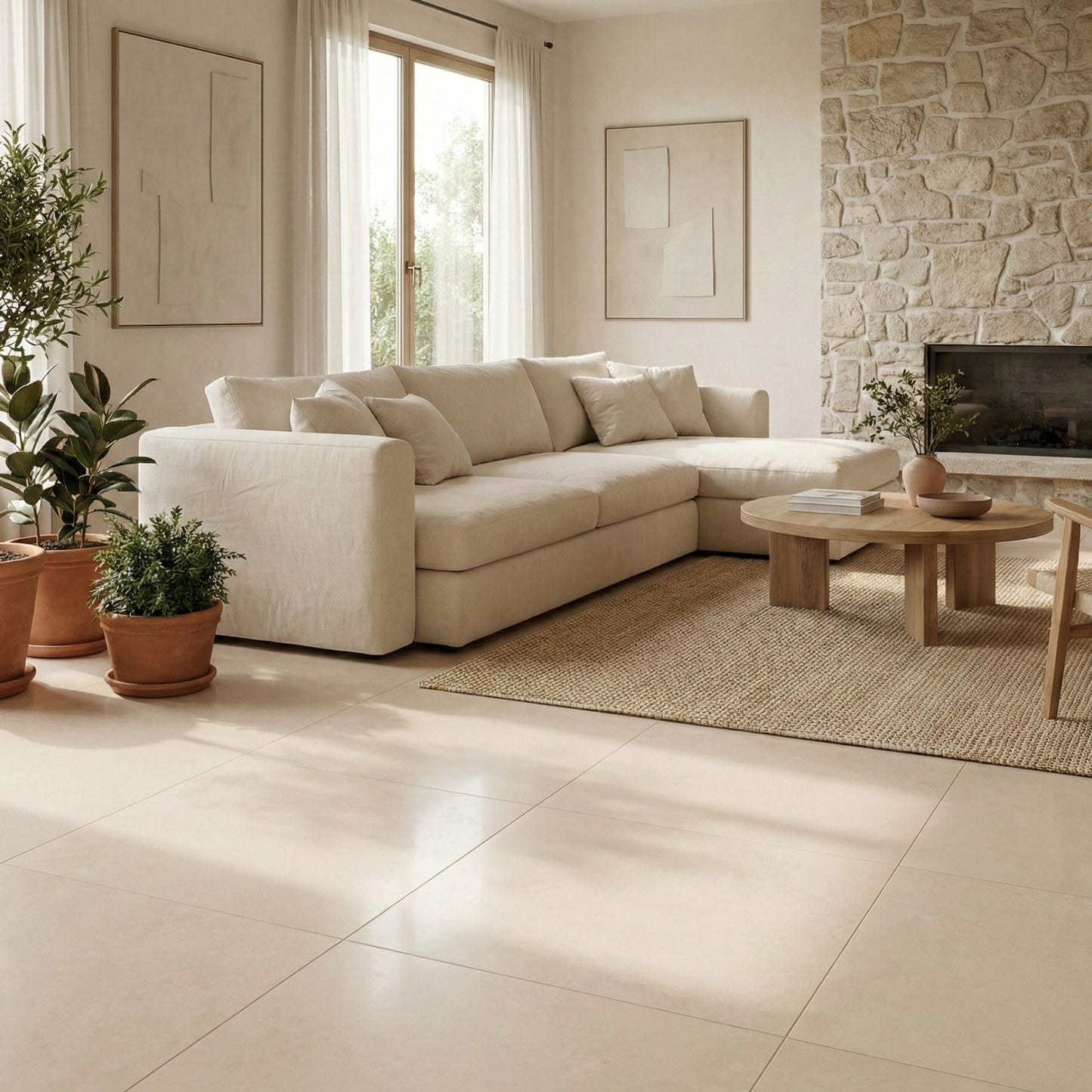 Pavimento Cerâmico 60,8x60,8cm Cosy Beige 1a