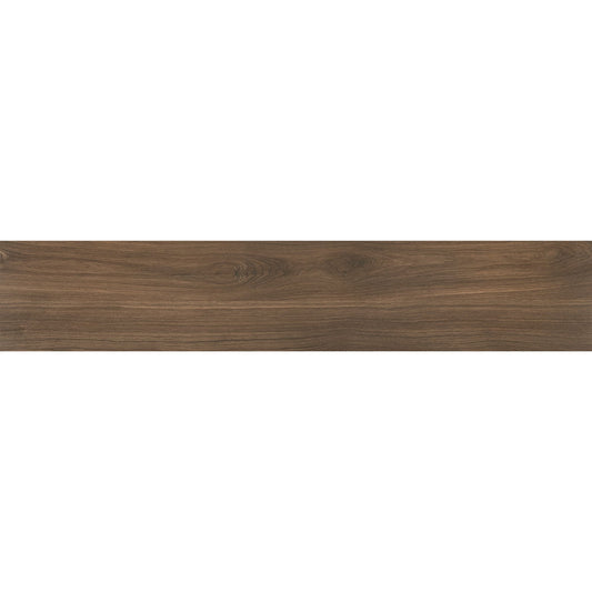 Régua de pavimento cerâmico Pamesa Kalon Nogal 20x120 cm com efeito madeira.