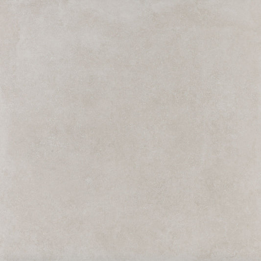 Pormenor da textura do pavimento cerâmico Pamesa Mosel Ash 60x60 retificado em cinza claro.