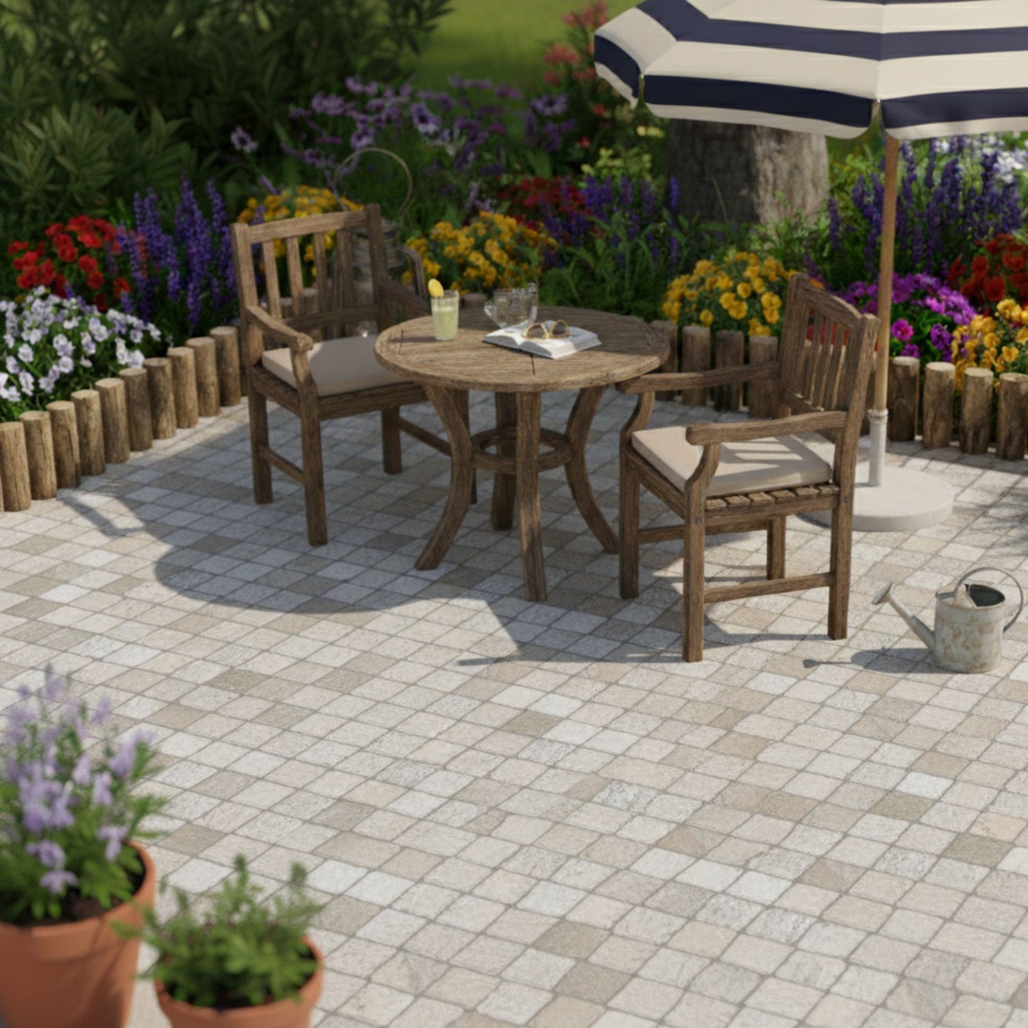 Pavimento Chiado Branco 33x33 da Dominó num ambiente exterior.