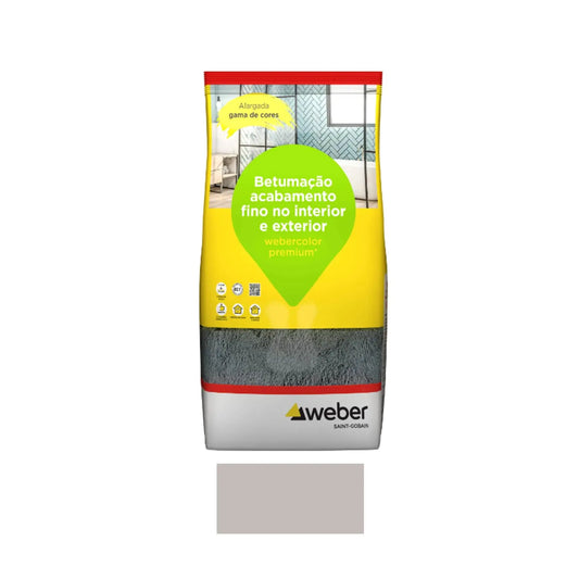 Betume para juntas WEBERCOLOR PREMIUM + Classic cinza claro 5Kg da Weber