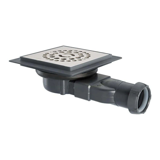 Sifão de pavimento compacto Wirquin com sistema anti-retorno e saída orientável