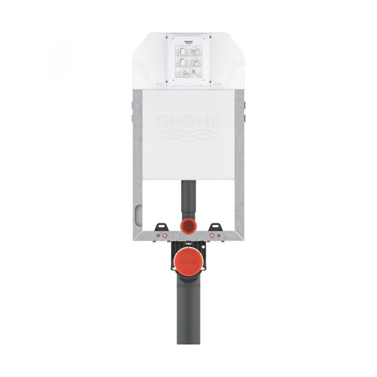 Vista frontal do módulo de encastrar Grohe Uniset Slim para sanita suspensa   