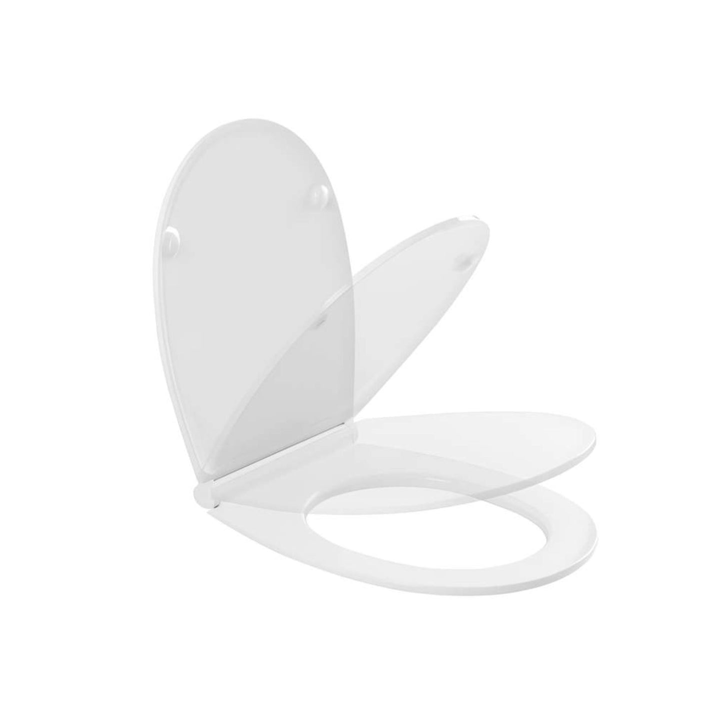 Assento de sanita Sanproject mostrando o efeito do sistema de queda amortecida em várias fases.