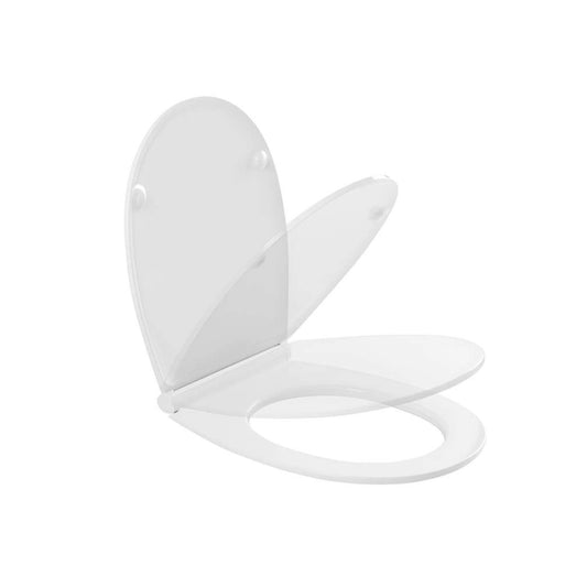 Assento de sanita Sanproject mostrando o efeito do sistema de queda amortecida em várias fases.