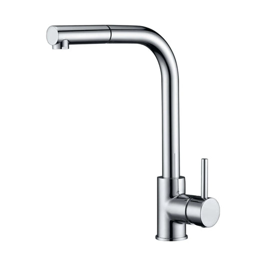 alt='Torneira de cozinha monocomando Imex Malta com bico extraível e acabamento cromado, em fundo branco.'