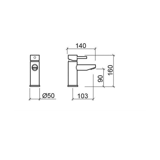 Torneira de lavatório ICONE NEW cold open cromada | 526100111 | Sanindusa SANINDUSA