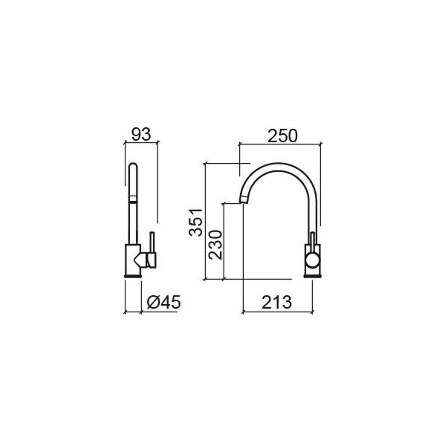 Torneira de cozinha KOPA Arc inox escovado | 513400113 | Sanindusa