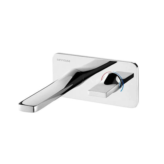 Torneira de lavatório de encastrar Sanindusa Line 42 com acabamento cromado brilhante.